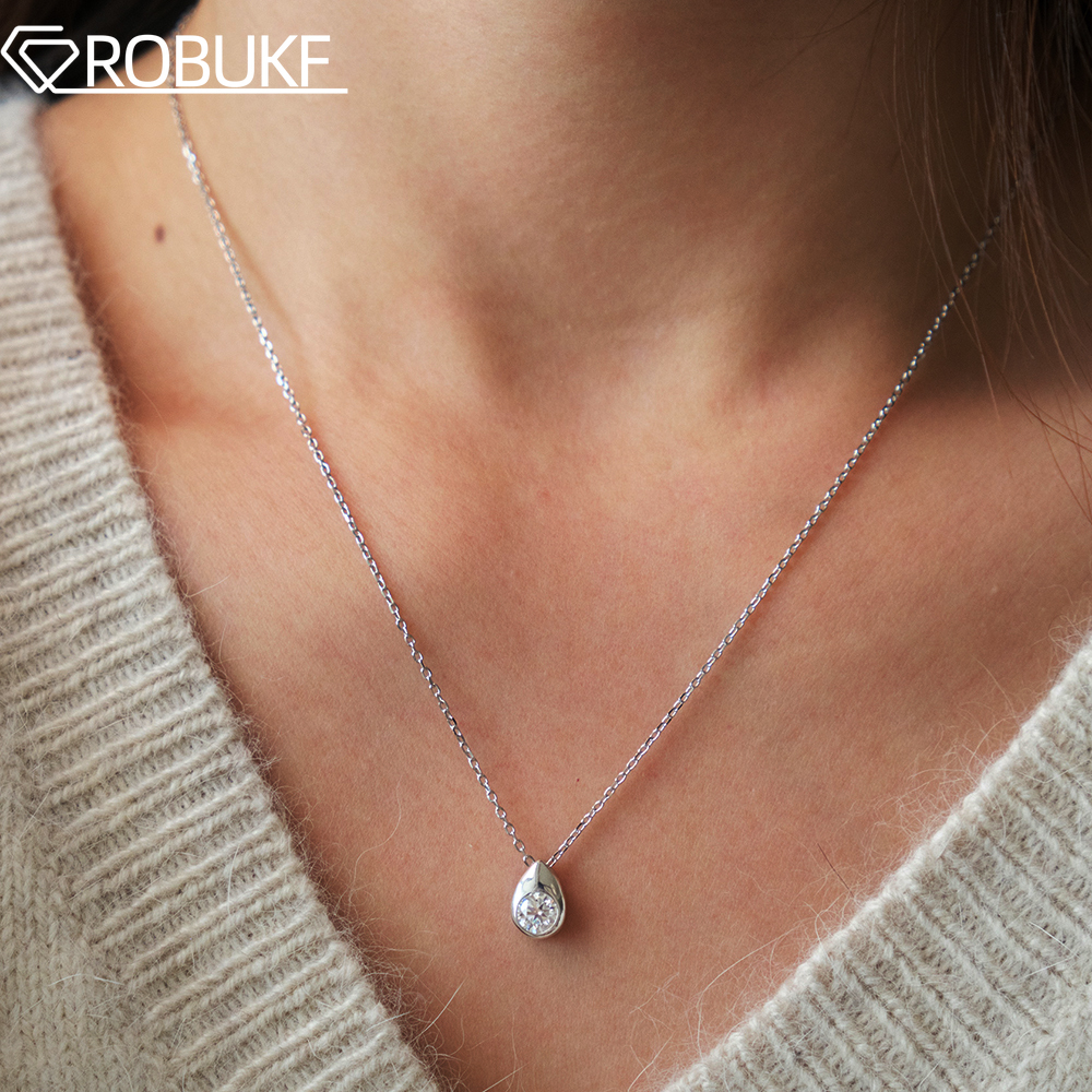 0.3/0.5CT Solitaire Diamond Mo - огляд і ціна Bezels Set Pendant