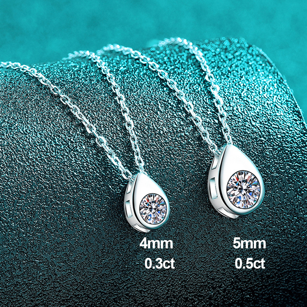 0.3/0.5CT Solitaire Diamond Mo - огляд і ціна Bezels Set Pendant
