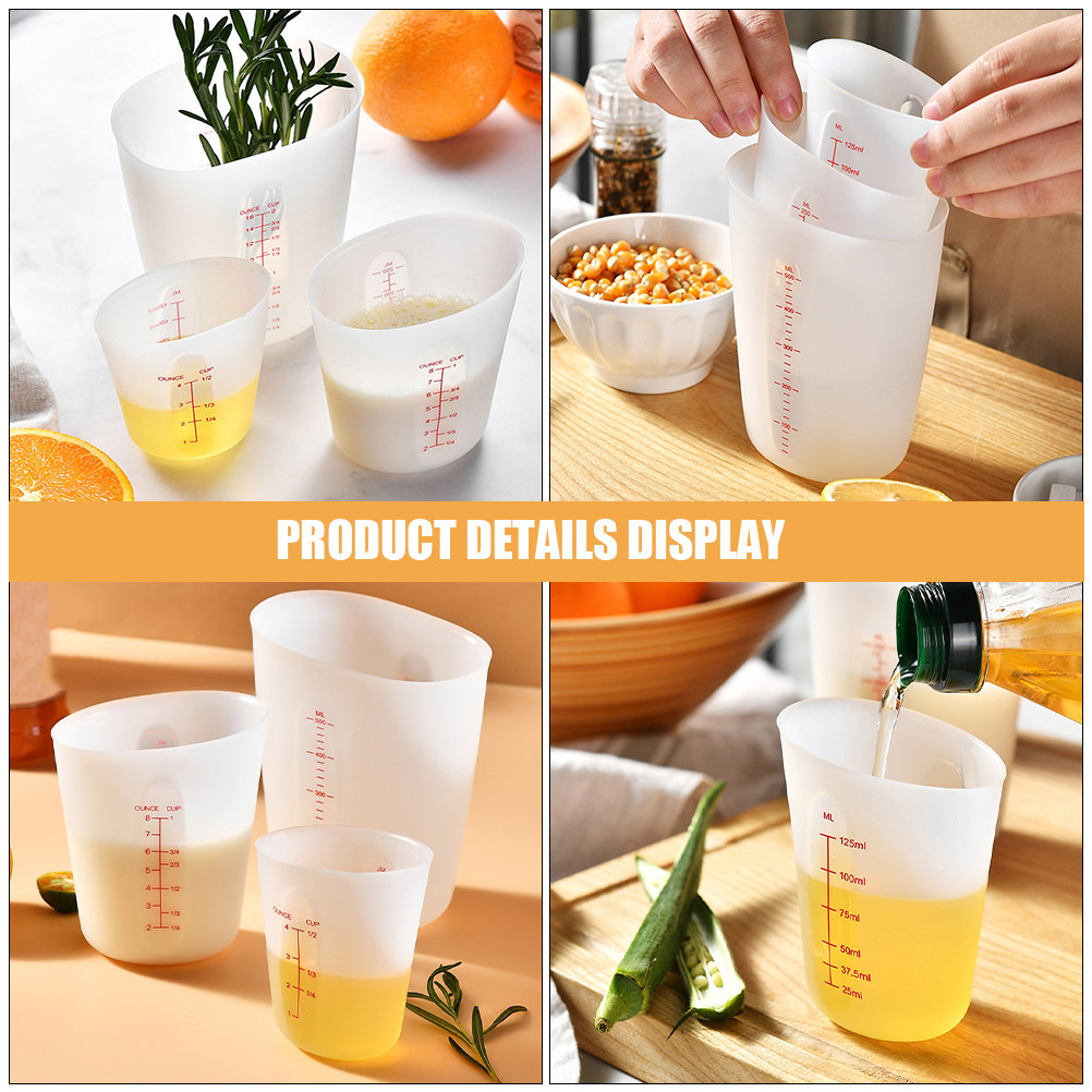3Pcs Silicone Measuring Cups S - огляд і ціна Mixing Cup Silicone