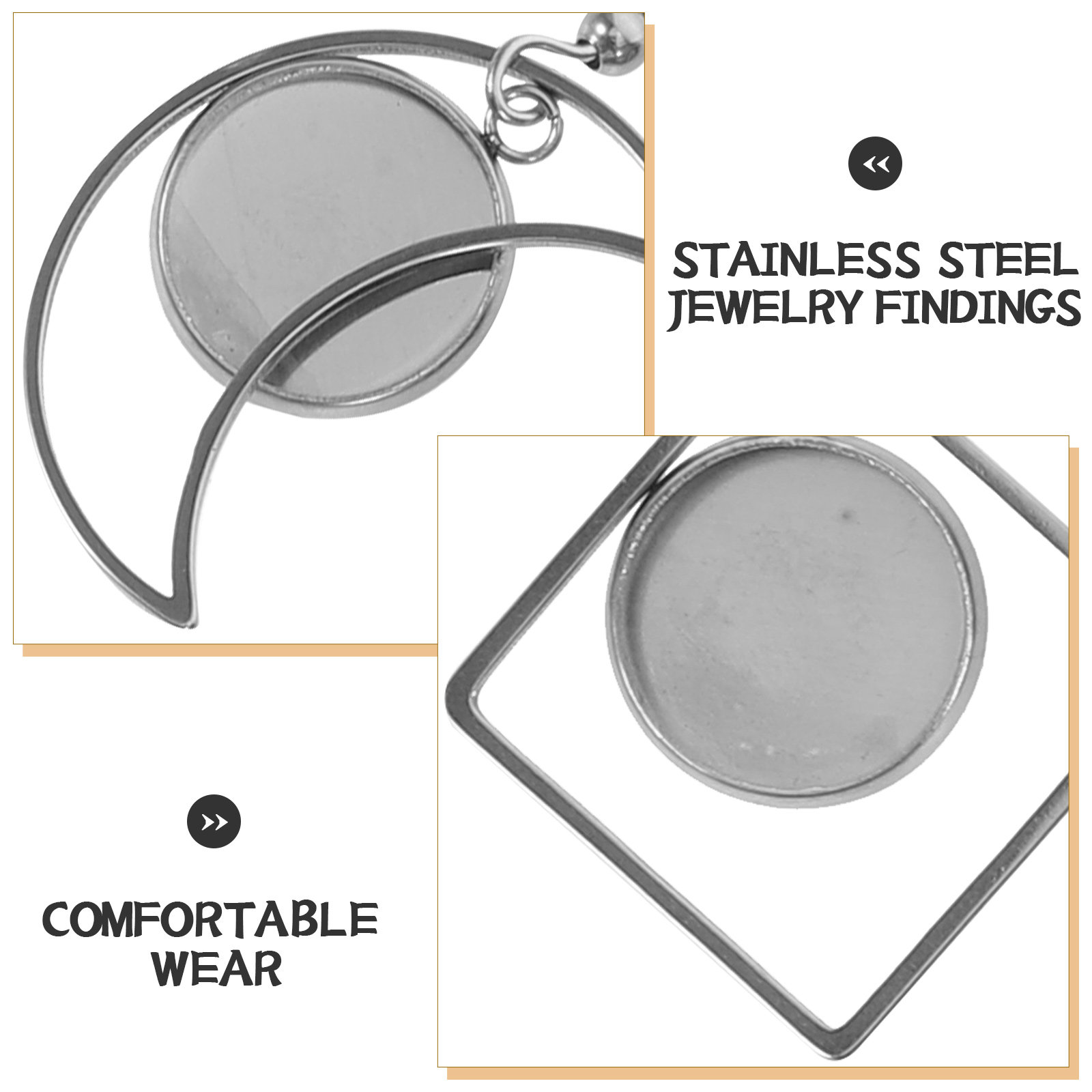 12Pcs Stainless Steel Earring  - огляд і ціна Bezels Set Pendant
