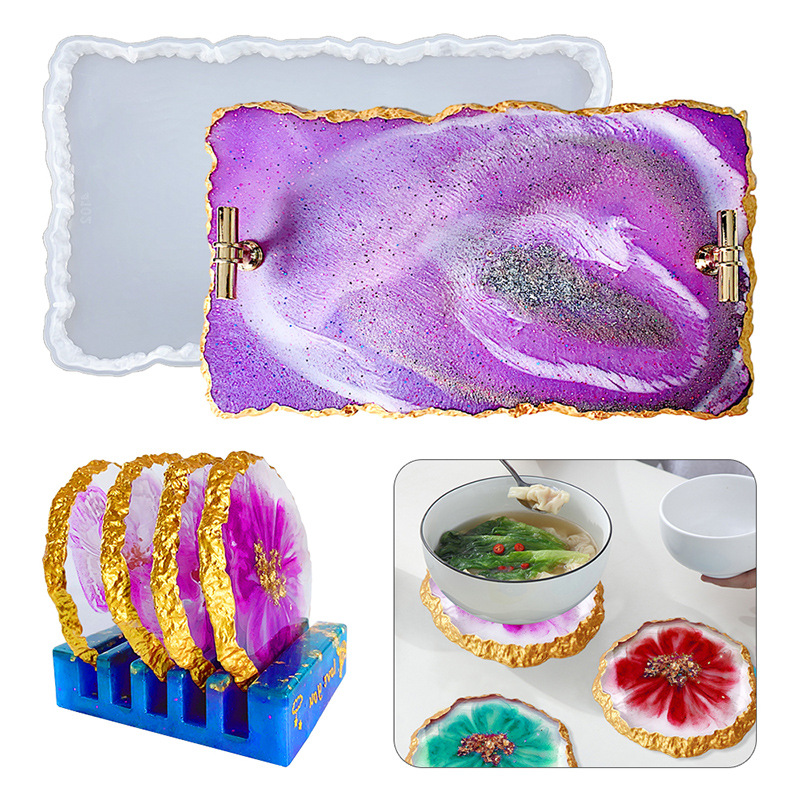 DM413 Drusy Coaster Resin Mold - огляд і ціна Resin Craft Ideas