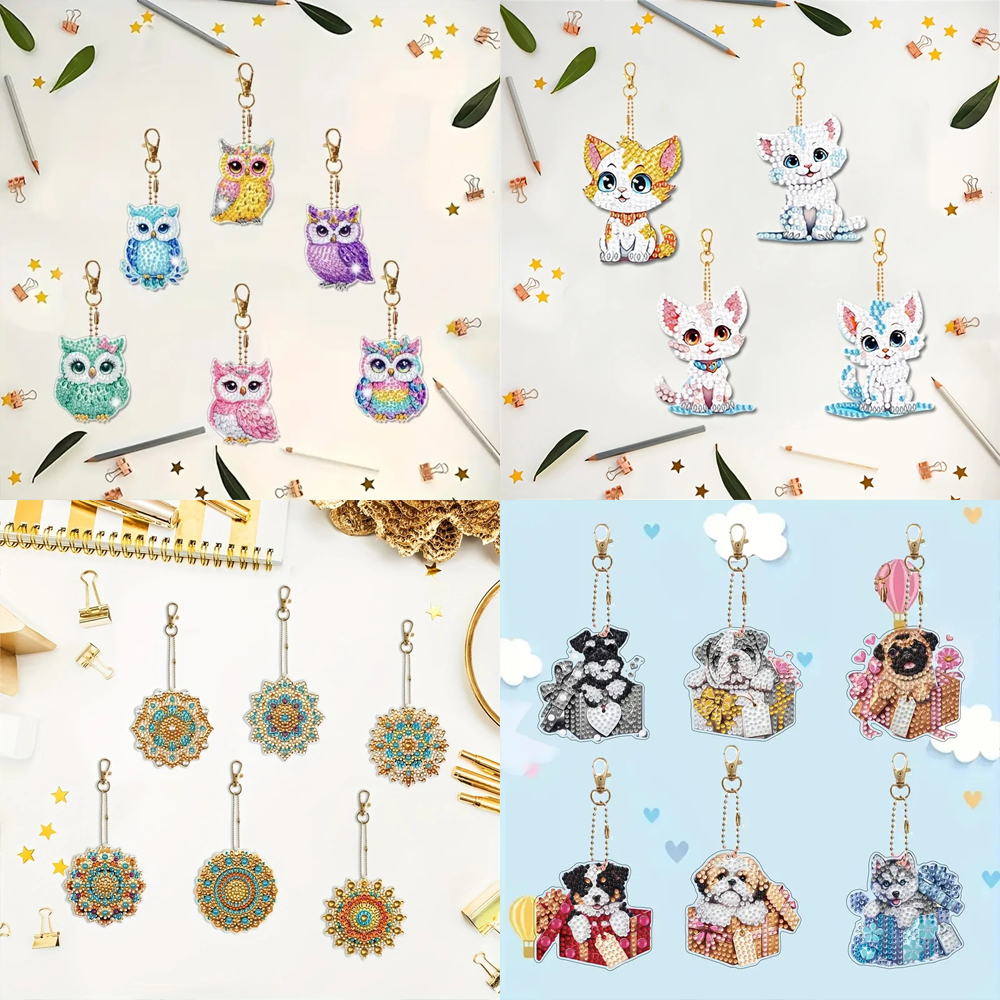 6-piece/set DIY Diamond Keycha - огляд і ціна Resin Craft Ideas