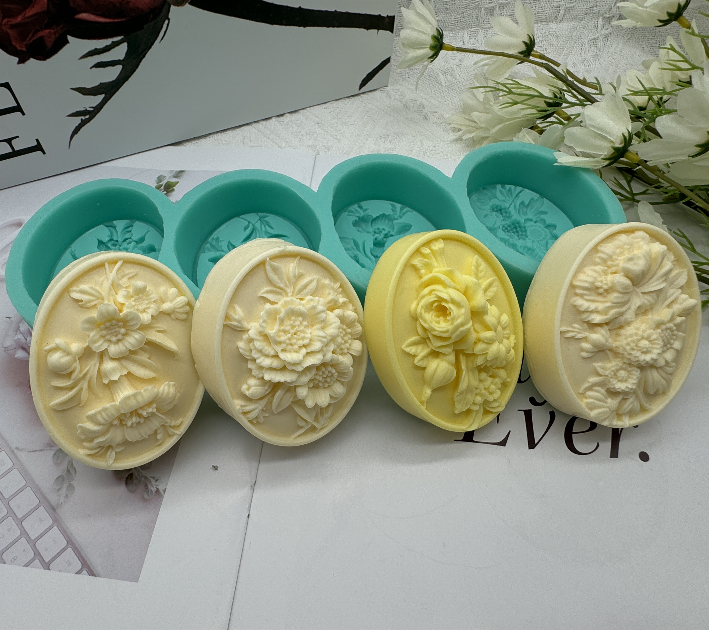4Cavity Oval Flower 3D Soap Mo - огляд і ціна Resin Craft Ideas