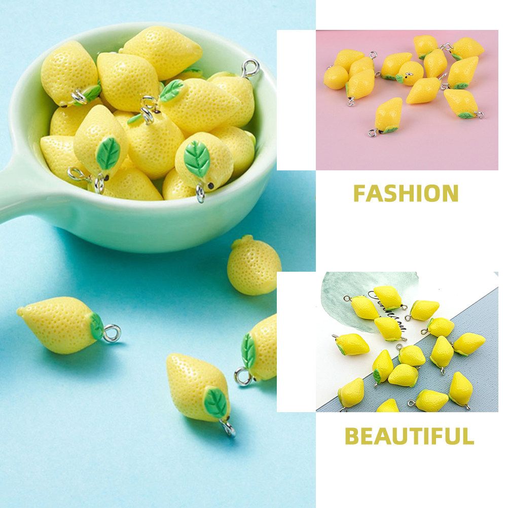 20Pcs Resin Lemon Pendant Char - огляд і ціна Resin Crafts