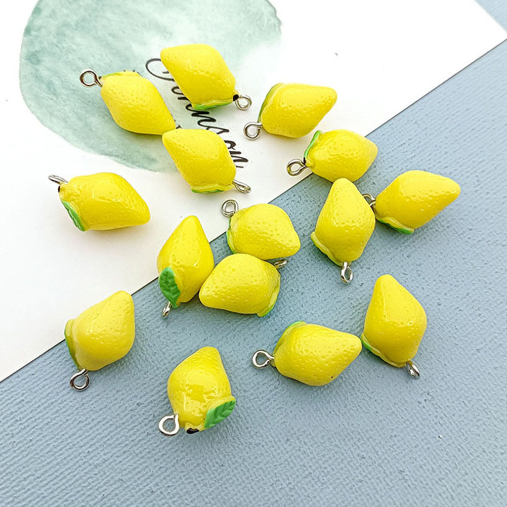 20Pcs Resin Lemon Pendant Char - огляд і ціна Resin Crafts