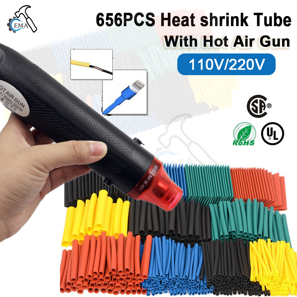 656/1060pcs Heat Shrink Tube W - огляд і ціна Heat Gun Small